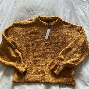Sanctuary Mustard Yellow Fuzzy Crew Neck Sweatshirt/Sweater, Size M